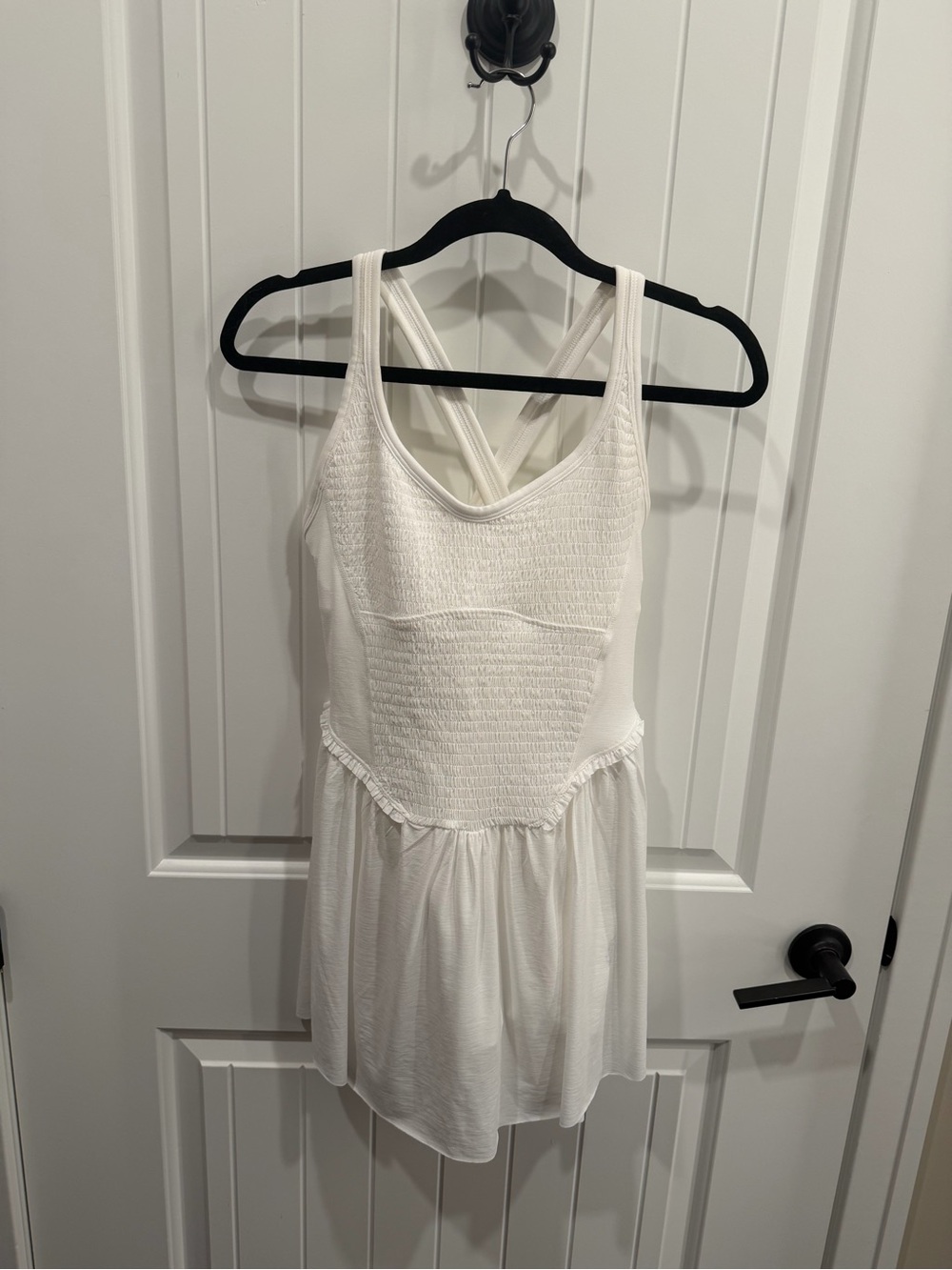 FP Movement by Free People White Crossback Tank dress with built in shorts